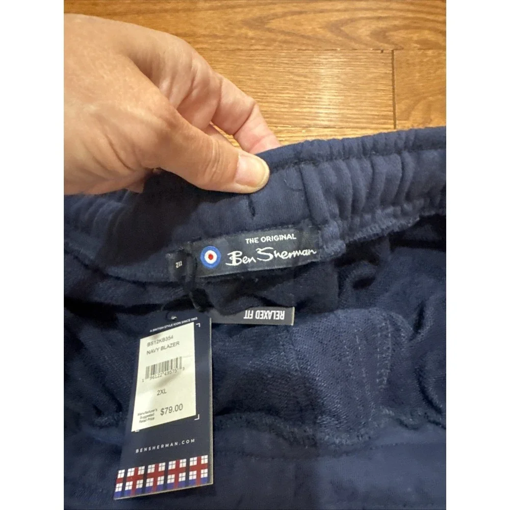 Ben Sherman Navy Blue Stretch Sweat Shorts 2XL Cotton Blend Normcore Dadcore